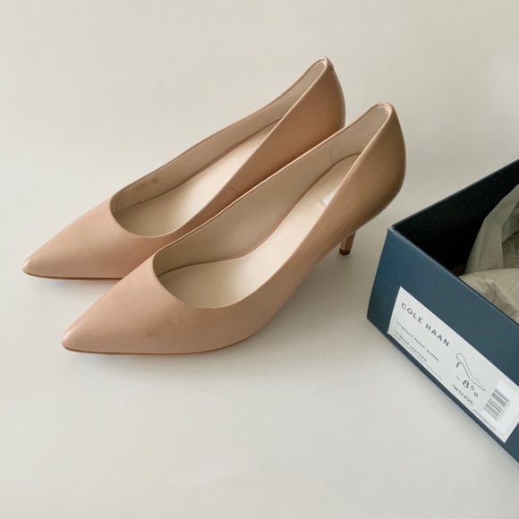 Cole Haan Vesta Nude Leather Pumps Heels Beige Dress Shoes 8.5 - Picture 8 of 15